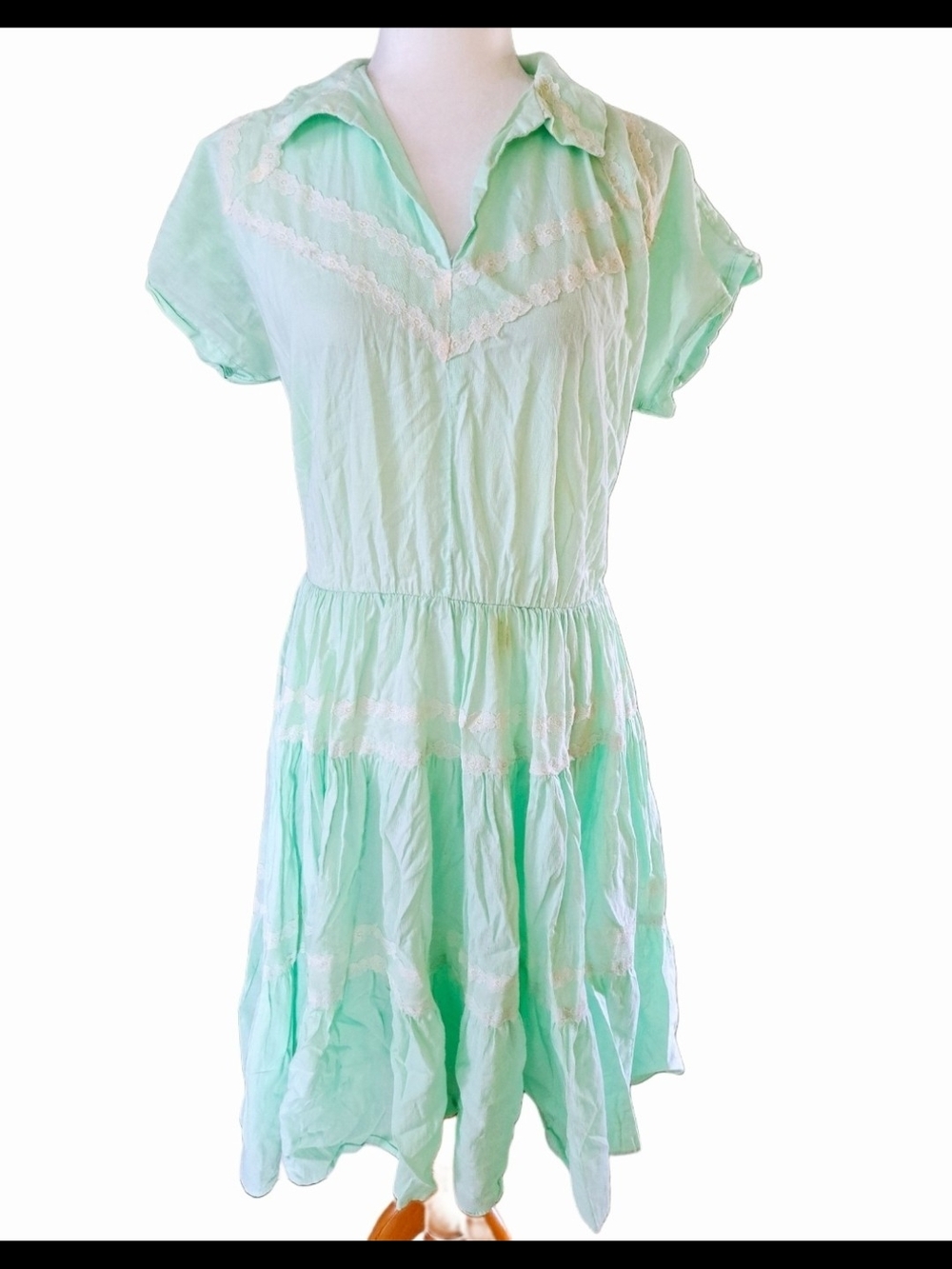 VINTAGE 60S 70S PATIO FIESTA DRESS SZ M L - Picture 6 of 11